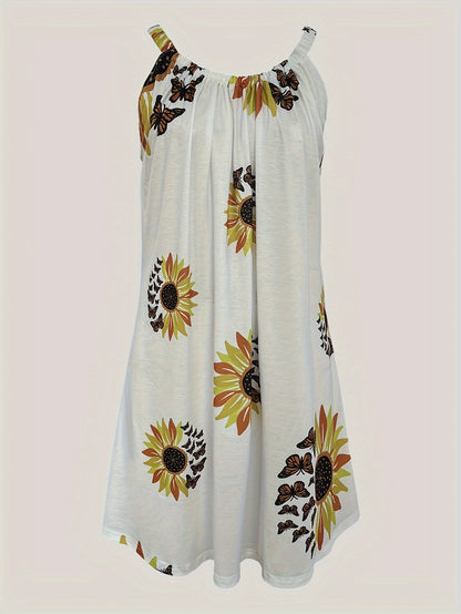 Sunflower Bliss™ - Sleeveless Tank Dress