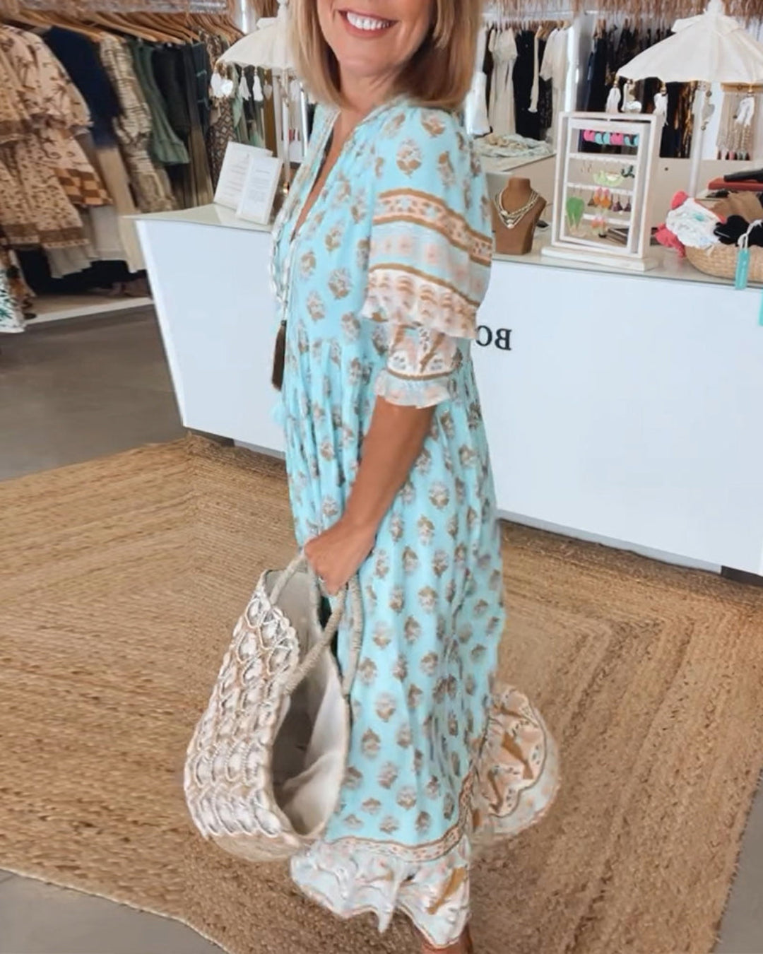 Sienna Grace™ - Floral V-Neck Dress