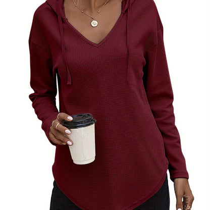 Lena Drift™ – Hanky Hem V-Neck Hoodie