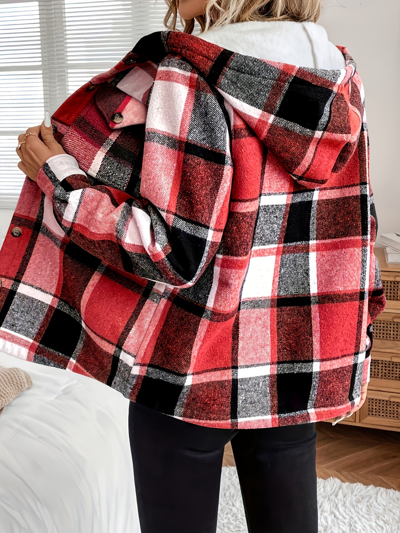 Maddie™ – Fleece-Lined Plaid Jacket