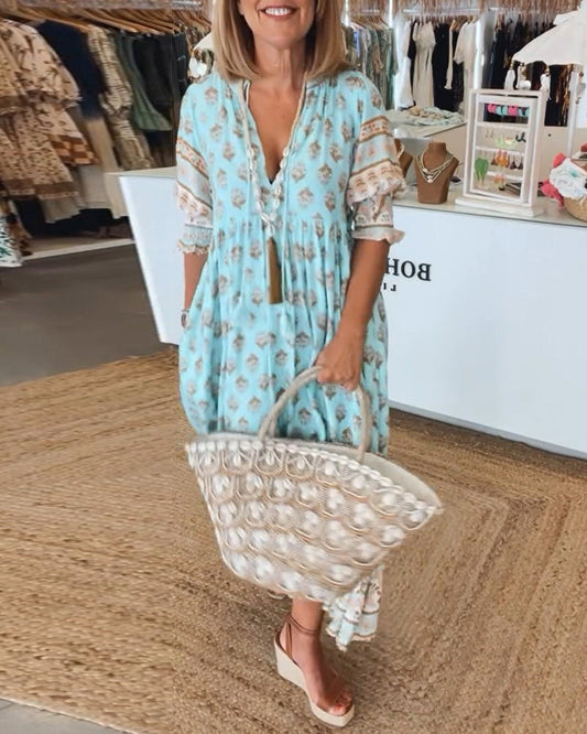 Sienna Grace™ - Floral V-Neck Dress
