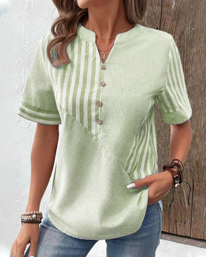 Vera Luxe™ - Classic Soft Striped Blouse
