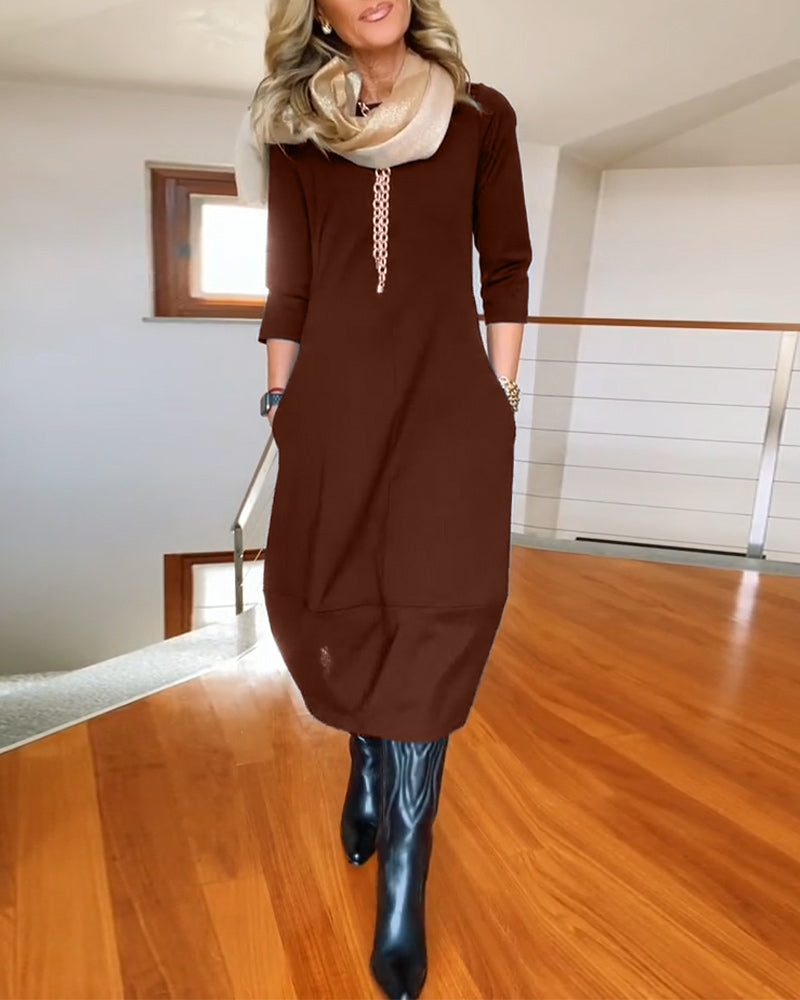 Matilda™ – Round-Neck Dress with Handy Pockets