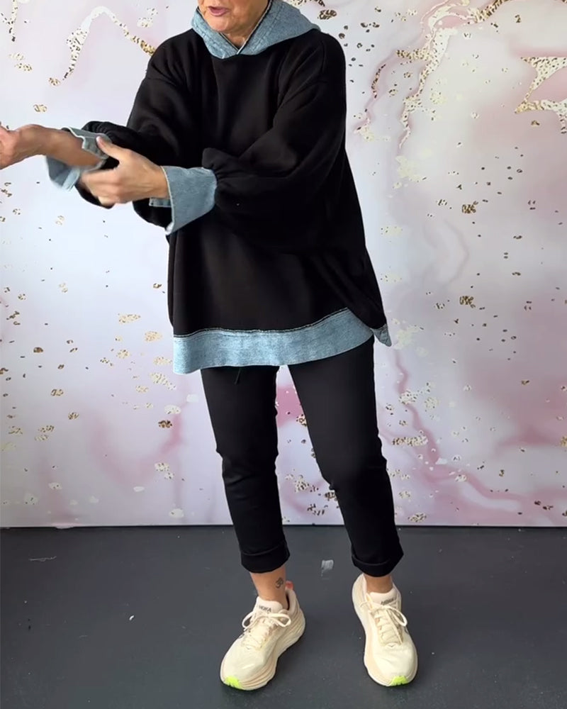 Lola™ – Contrast Lantern-Sleeve Hoodie