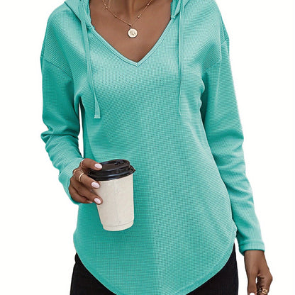 Lena Drift™ – Hanky Hem V-Neck Hoodie