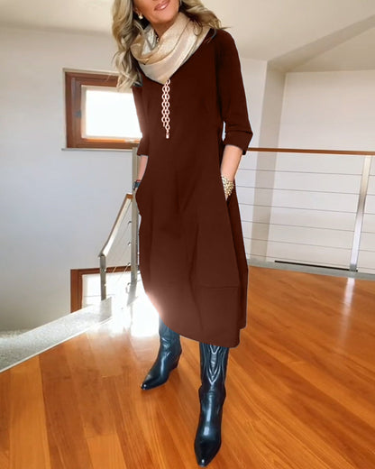 Matilda™ – Round-Neck Dress with Handy Pockets