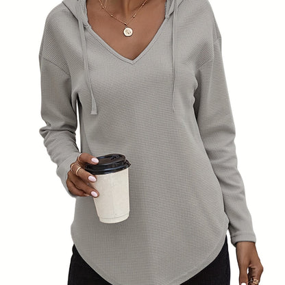 Lena Drift™ – Hanky Hem V-Neck Hoodie