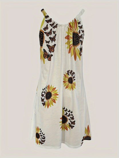 Sunflower Bliss™ - Sleeveless Tank Dress