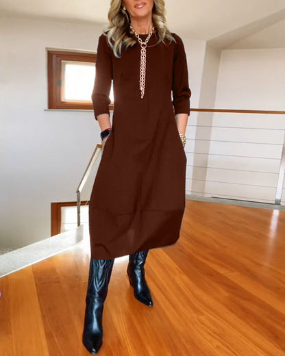 Matilda™ – Round-Neck Dress with Handy Pockets