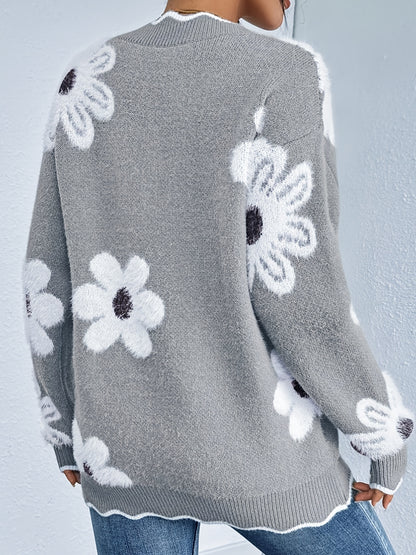 Ivy™ – Plus-Size Floral V-Neck Sweater