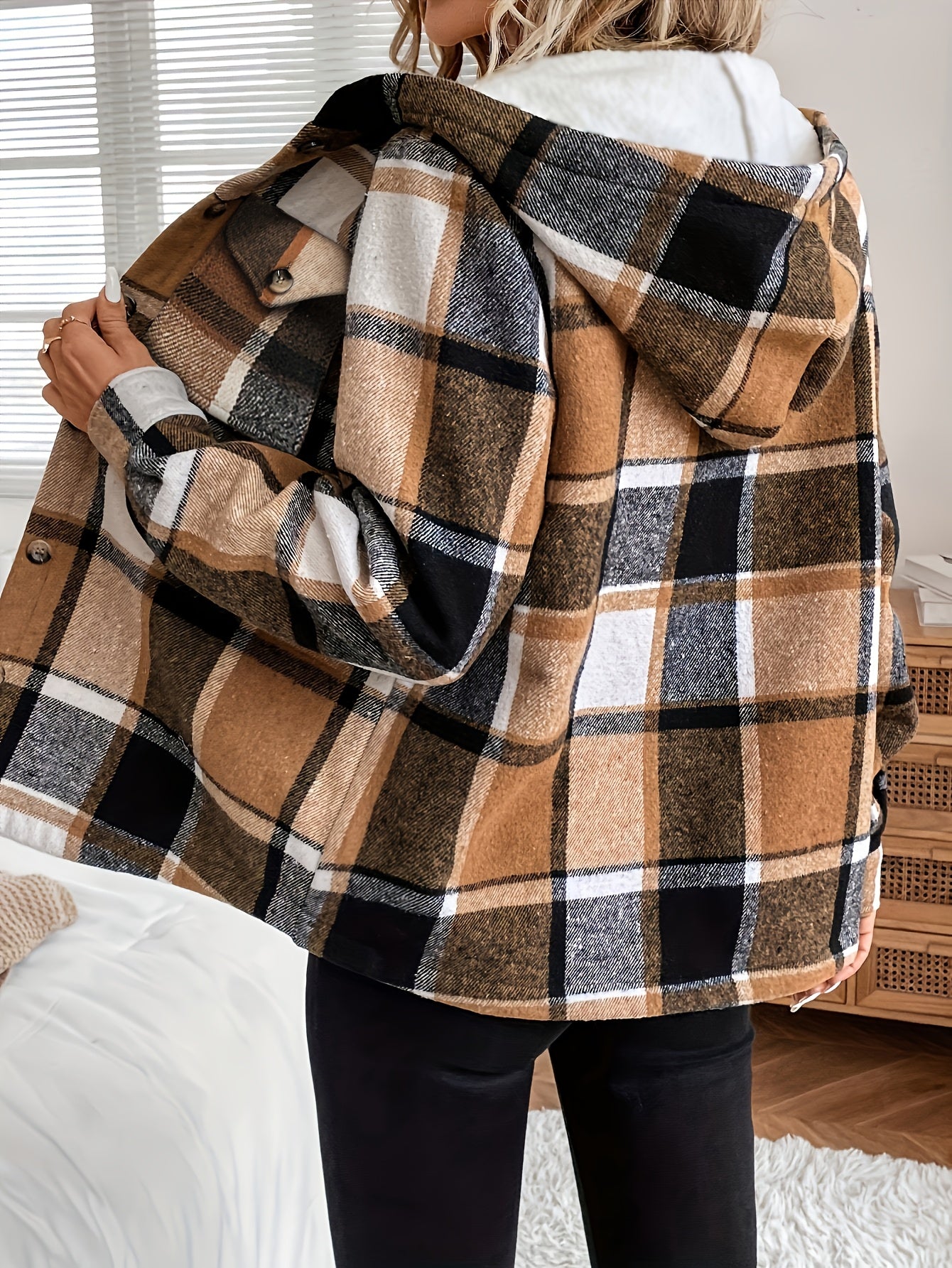 Maddie™ – Fleece-Lined Plaid Jacket