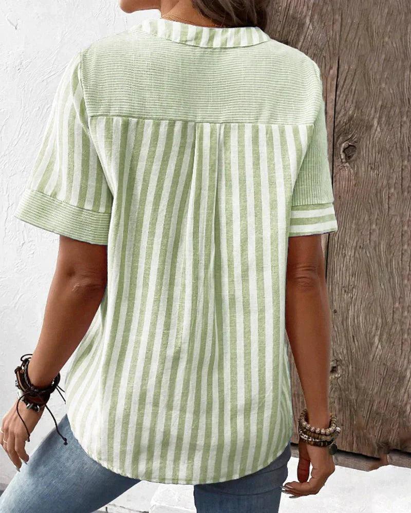 Vera Luxe™ - Classic Soft Striped Blouse