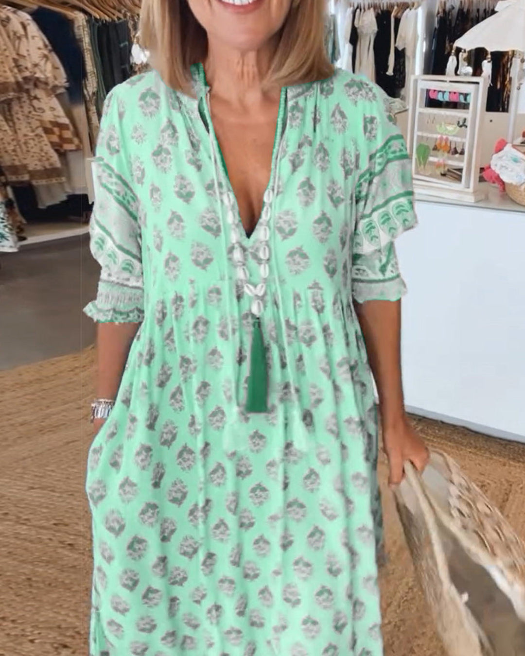 Sienna Grace™ - Floral V-Neck Dress
