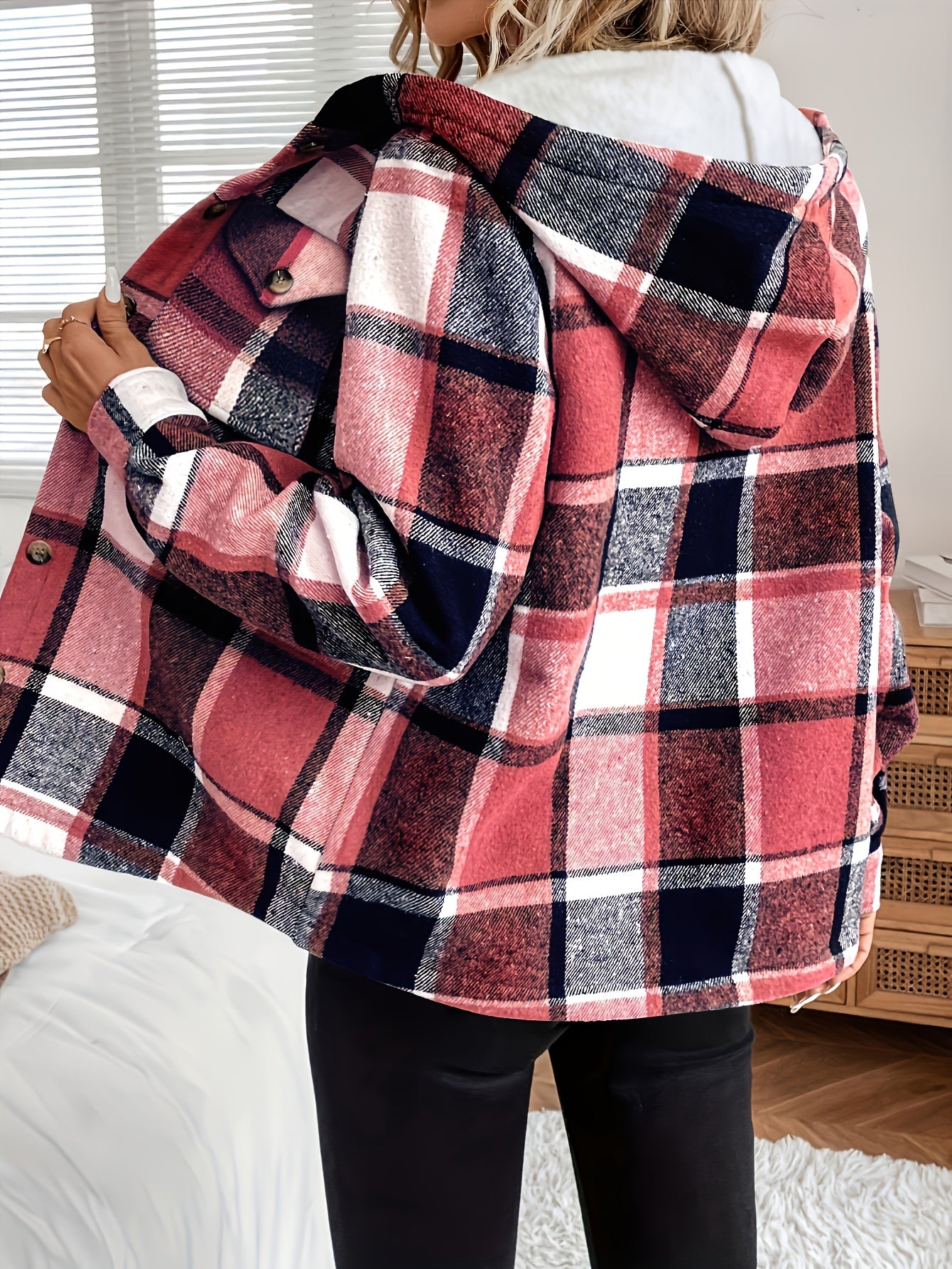 Maddie™ – Fleece-Lined Plaid Jacket