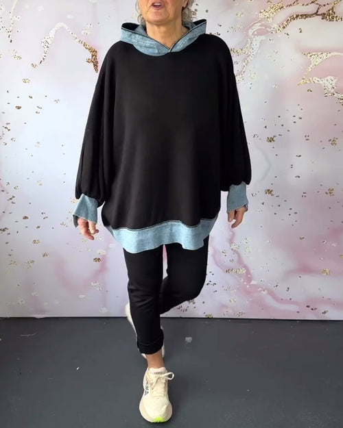 Lola™ – Contrast Lantern-Sleeve Hoodie