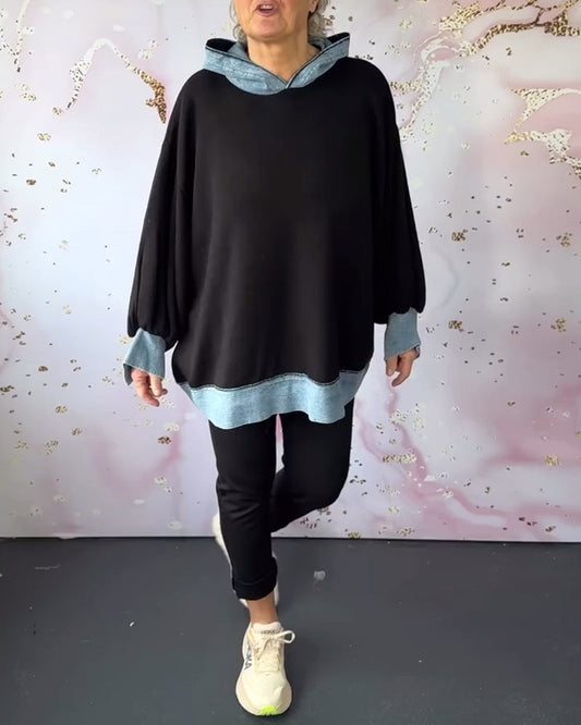 Lola™ – Contrast Lantern-Sleeve Hoodie