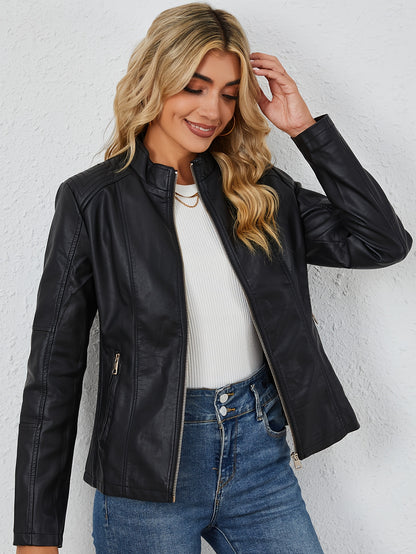 Harper™ – Plus-Size PU Moto Jacket