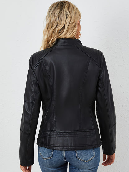 Harper™ – Plus-Size PU Moto Jacket