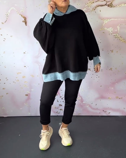 Lola™ – Contrast Lantern-Sleeve Hoodie