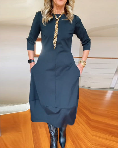 Matilda™ – Round-Neck Dress with Handy Pockets