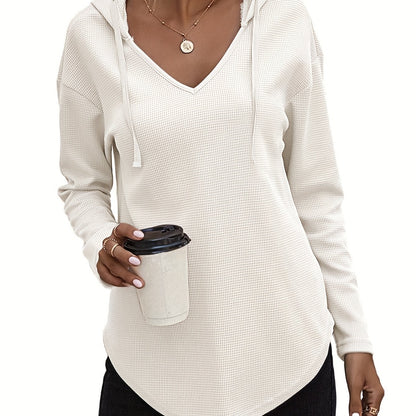Lena Drift™ – Hanky Hem V-Neck Hoodie