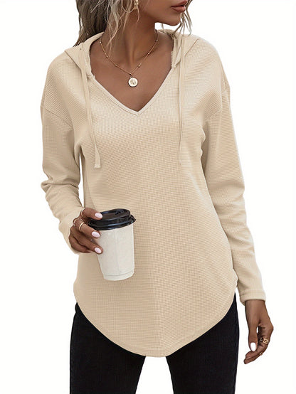 Lena Drift™ – Hanky Hem V-Neck Hoodie