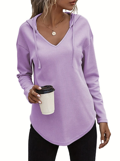 Lena Drift™ – Hanky Hem V-Neck Hoodie