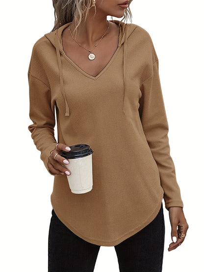 Lena Drift™ – Hanky Hem V-Neck Hoodie