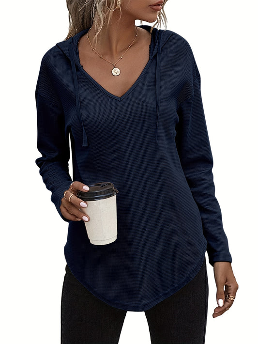 Lena Drift™ – Hanky Hem V-Neck Hoodie