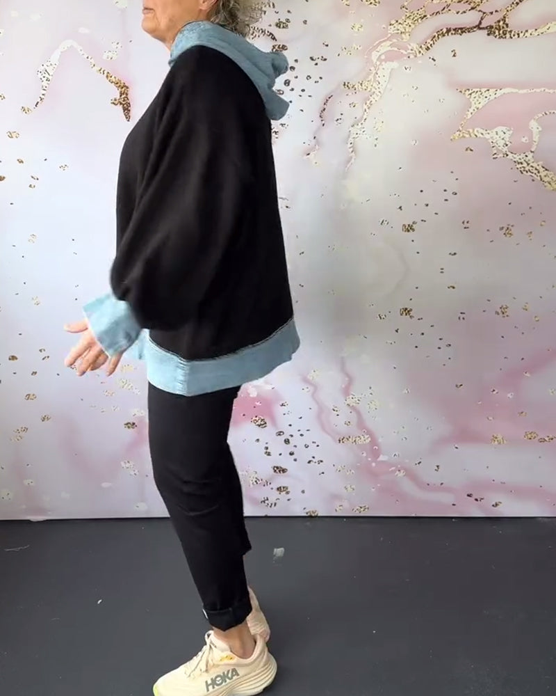 Lola™ – Contrast Lantern-Sleeve Hoodie