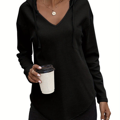 Lena Drift™ – Hanky Hem V-Neck Hoodie
