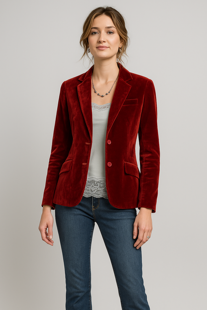 Sioba Velvet Slim-Fit Blazer