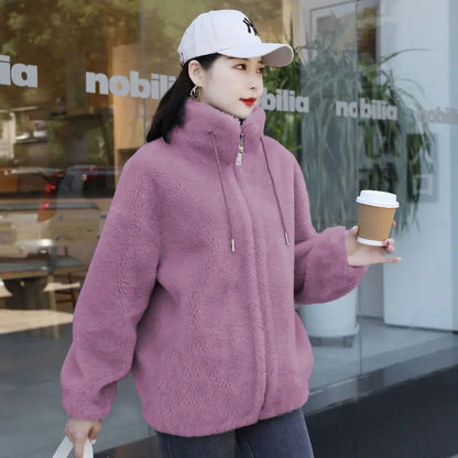 Elodie Plush™ – Soft Winter Zip Overcoat