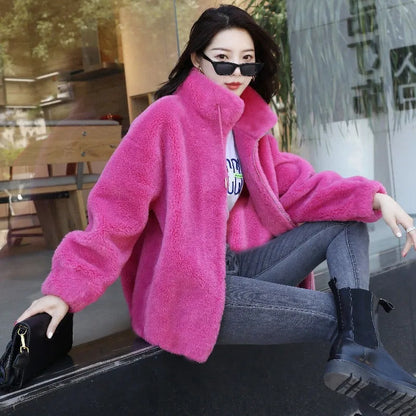 Elodie Plush™ – Soft Winter Zip Overcoat