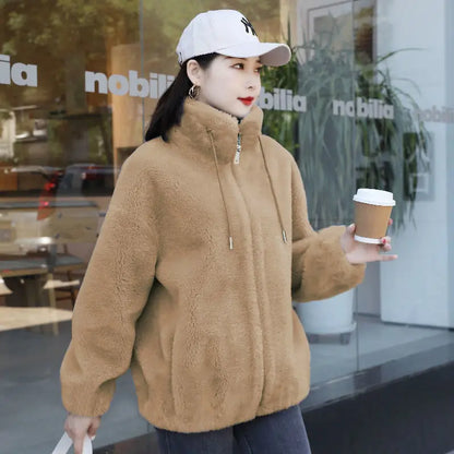 Elodie Plush™ – Soft Winter Zip Overcoat