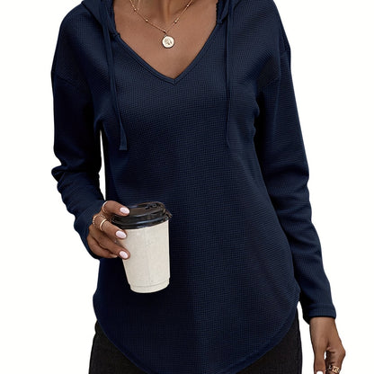 Lena Drift™ – Hanky Hem V-Neck Hoodie