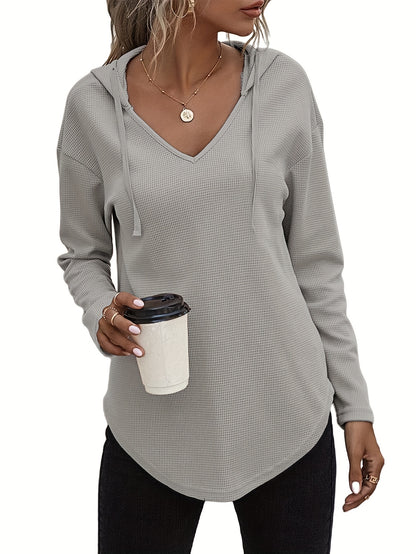 Lena Drift™ – Hanky Hem V-Neck Hoodie