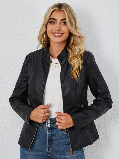 Harper™ – Plus-Size PU Moto Jacket
