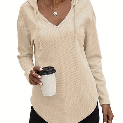 Lena Drift™ – Hanky Hem V-Neck Hoodie