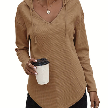 Lena Drift™ – Hanky Hem V-Neck Hoodie