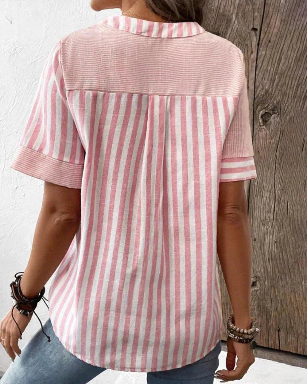 Vera Luxe™ - Classic Soft Striped Blouse