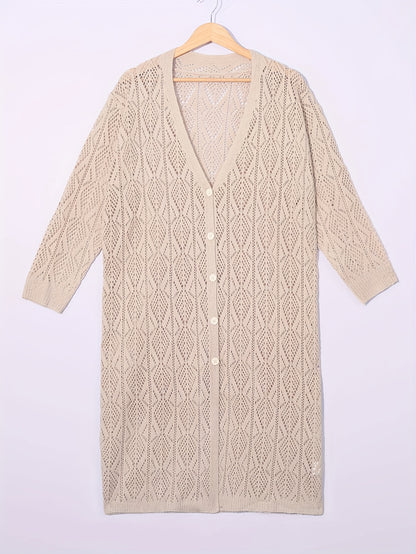 Tilly™ – Plus-Size Pointelle Knit Cardigan