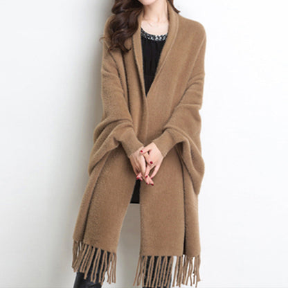 Winter Specials - Long-sleeved, casual shawl coat with tassel for women