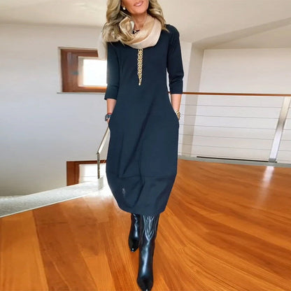Matilda™ – Round-Neck Dress with Handy Pockets